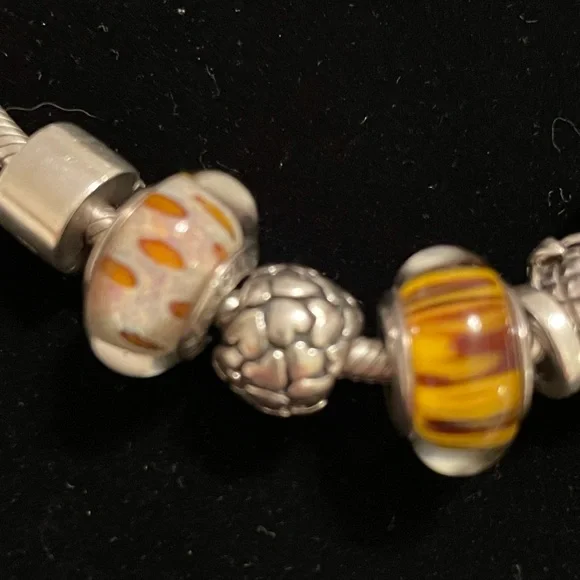 💕Pandora Retired Murano glass Charms, and bracelet